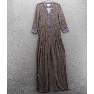 Anthropologie Ett:Twa Christene Silken‎ Jumpsuit 4 Multicolor V Neck Womens